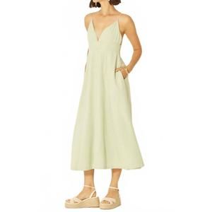 NEW BILA77 open back midi dress in pistachio